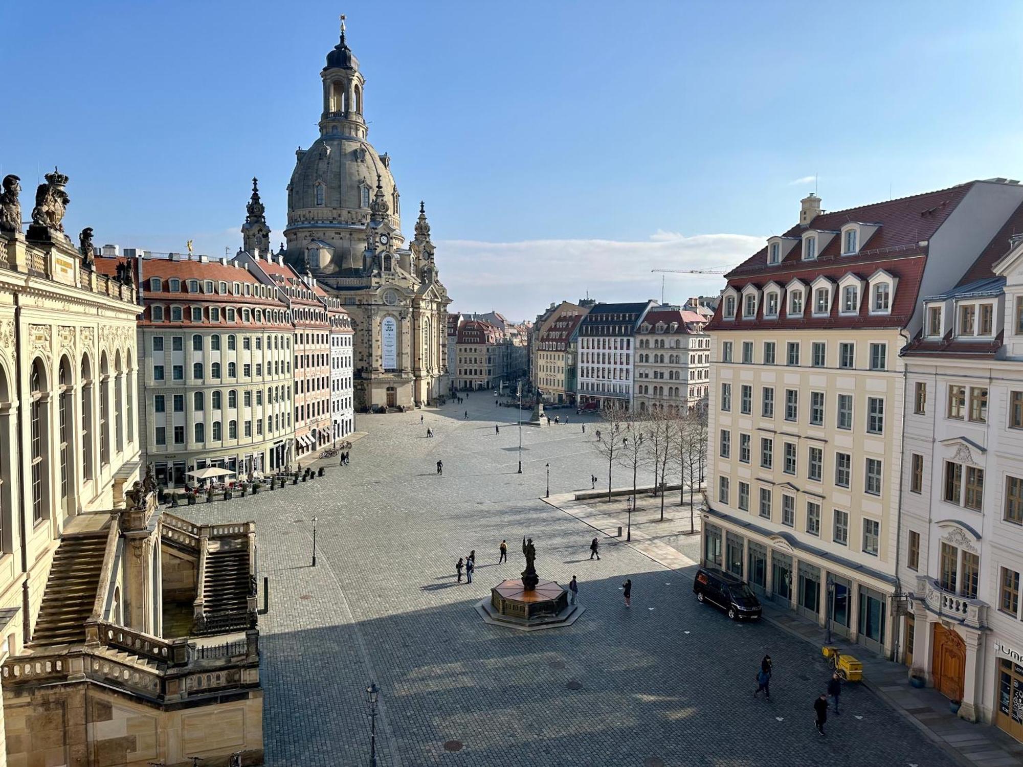 Luxus Suite Mit Einmaligem Blick Auf Die Frauenkirche Drezda Kültér fotó